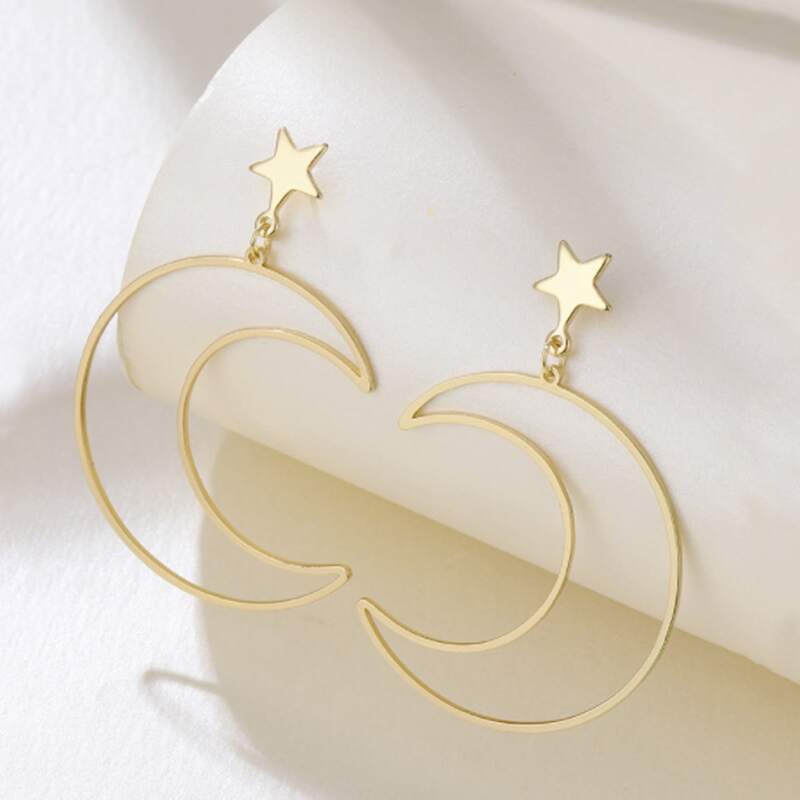 

Moon Drop Earrings, Gold