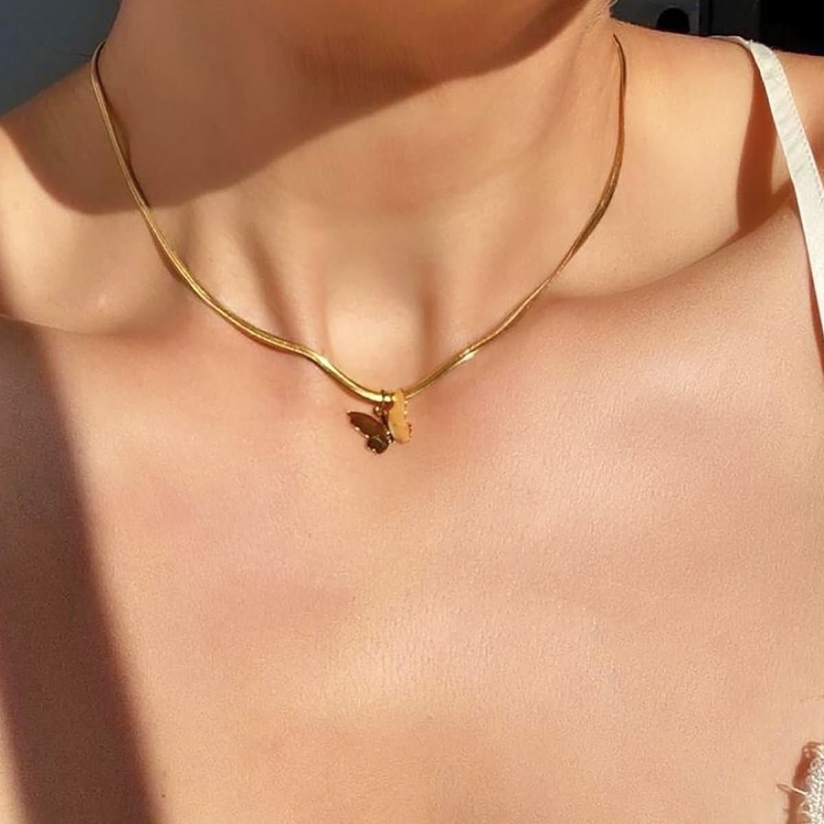 

Butterfly Pendant Necklace, Gold