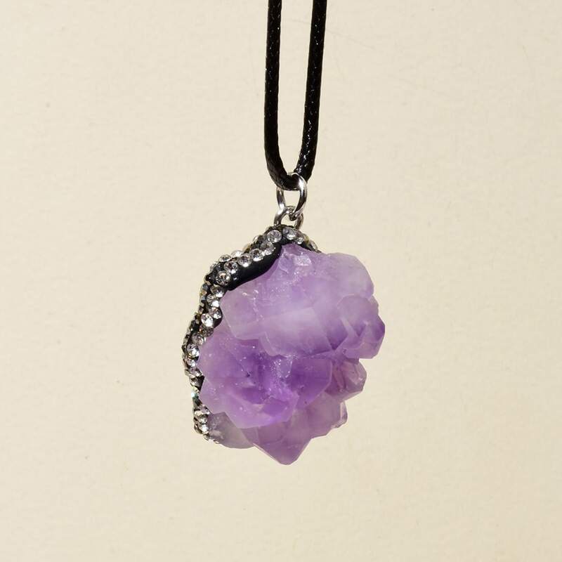 

Crystal Pendant Necklace, Purple