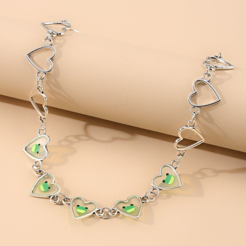 

Heart Cartoon Frog Choker, Silver