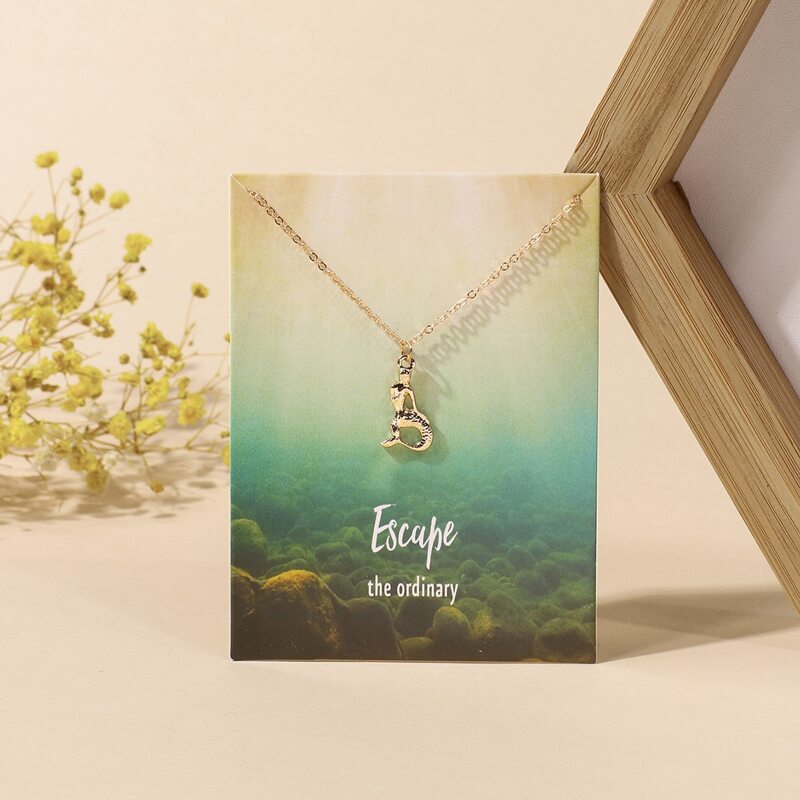 

Mermaid Pendant Necklace, Gold