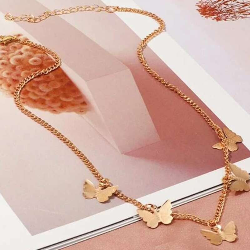 

Butterfly Pendant Necklace, Gold
