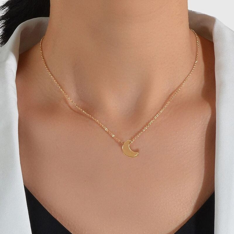 

Moon Pendant Necklace, Gold