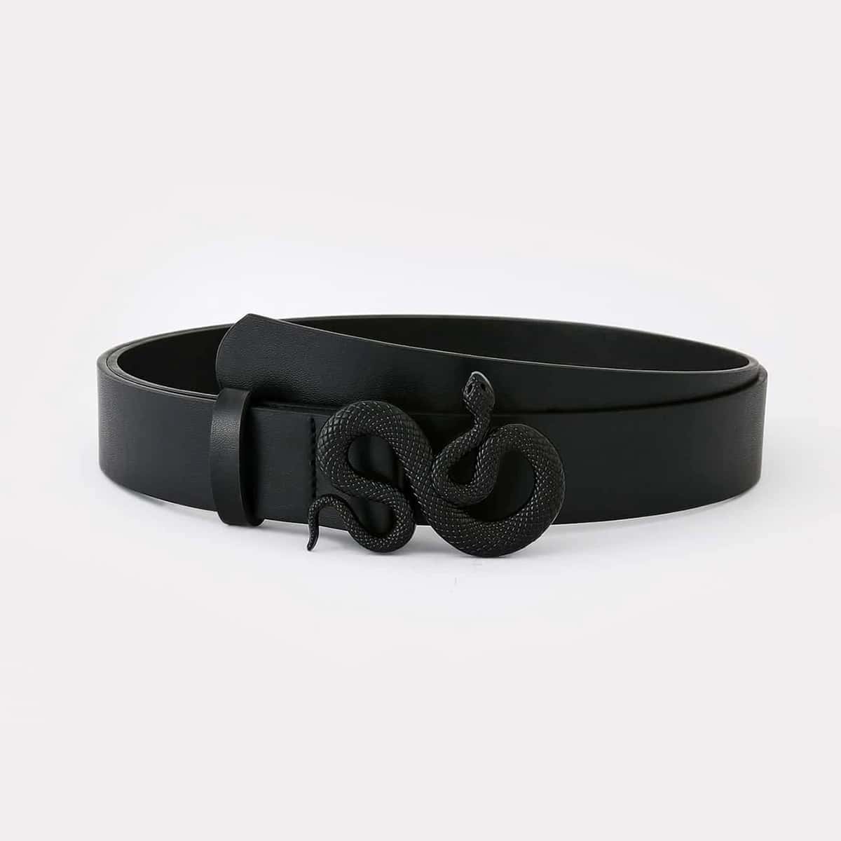 

Serpentine Buckle Belt, Black