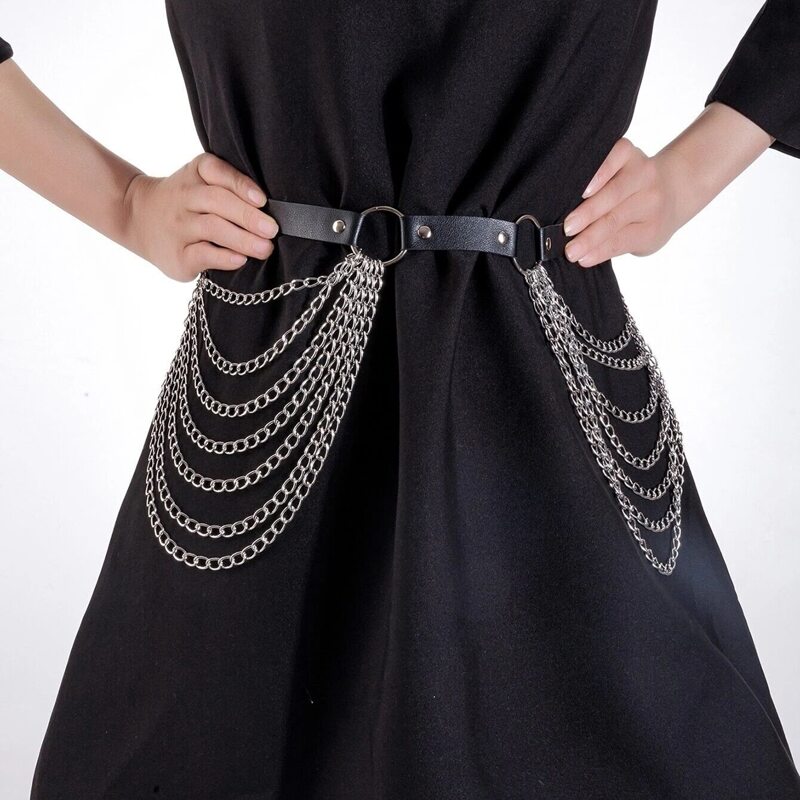 

Layered Chain Belt, Black