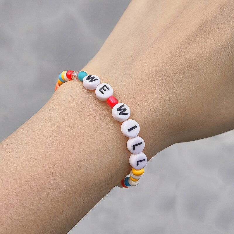 

Letter Beaded Bracelet, Multicolor