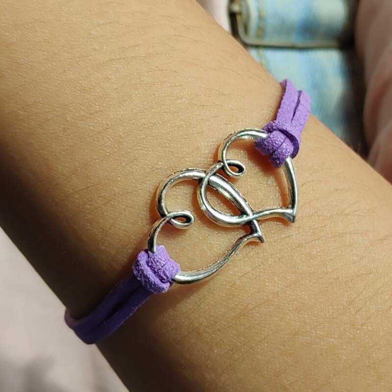 

Heart Rope Bracelet, Purple