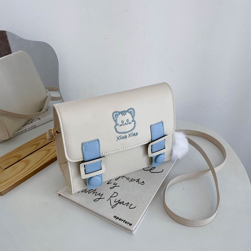 

Cartoon Embroidery Crossbody Bag, Blue