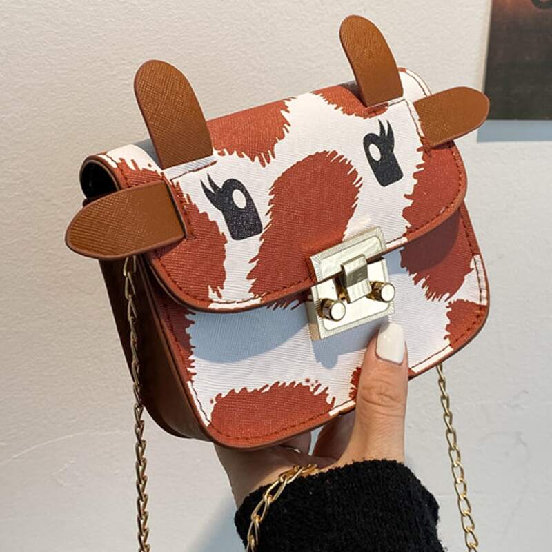 

Mini Cartoon Graphic Crossbody Bag, Brown