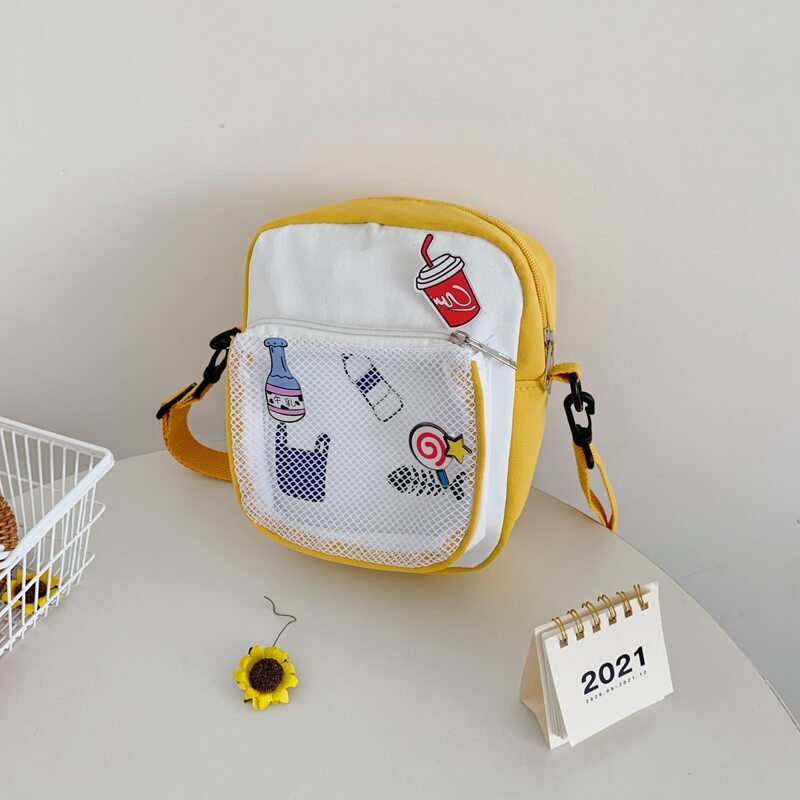 

Zipper Front Crossbody Bag, Yellow