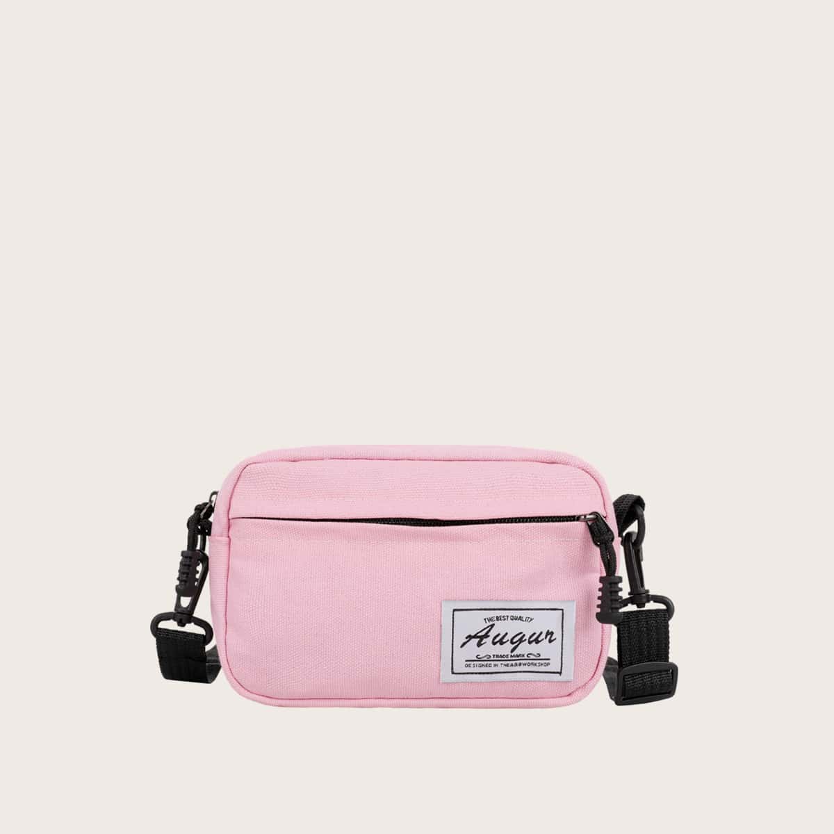 

Zip Front Crossbody Bag, Pink