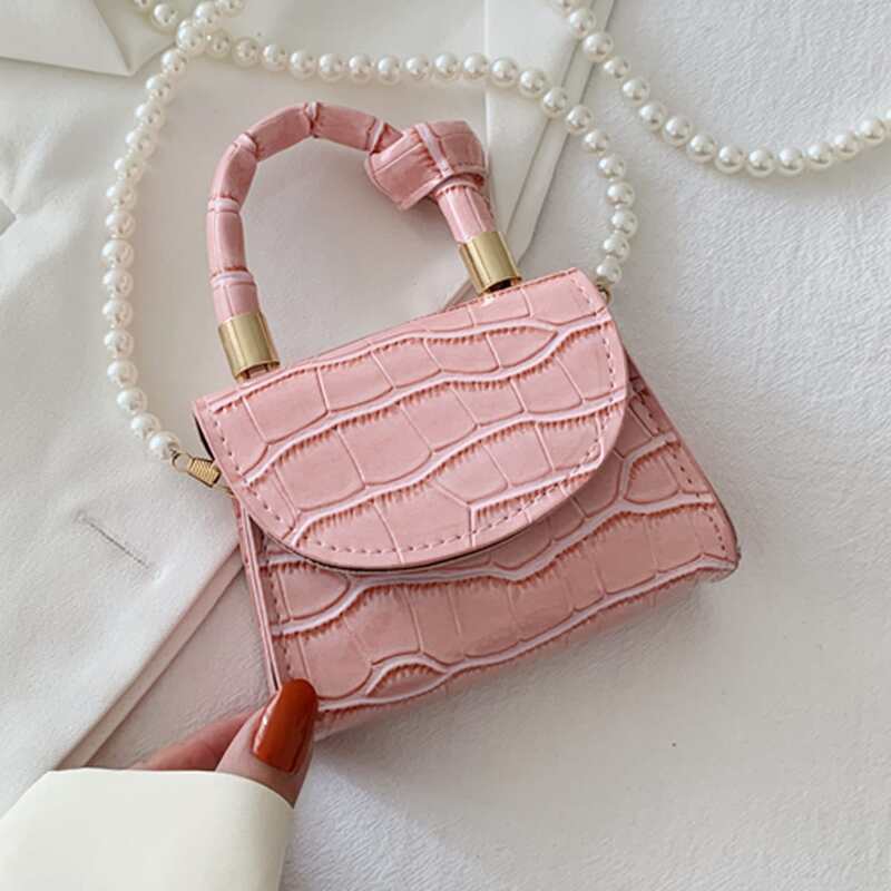 

Mini Croc Embossed Crossbody Bag, Pink