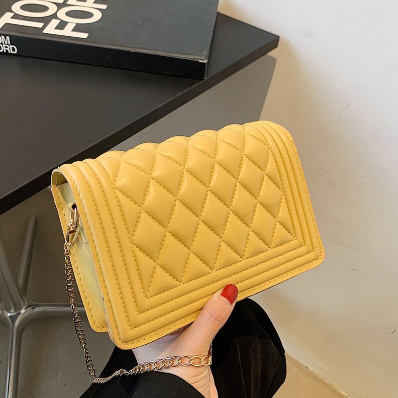 

Flap Chain Crossbody Bag, Yellow