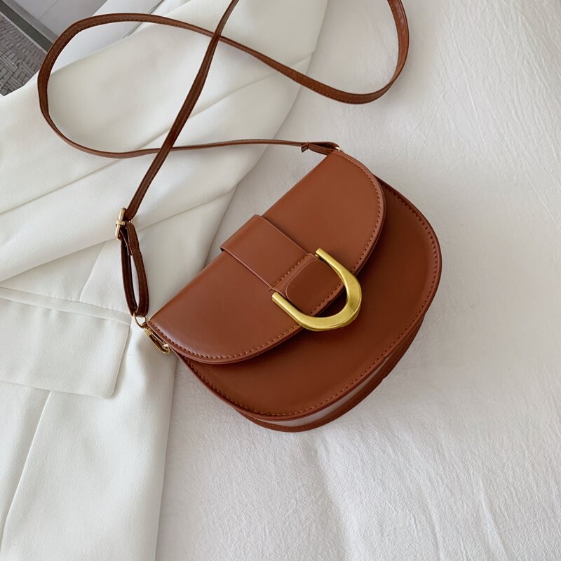 

Minimalist Flap Crossbody Bag, Brown
