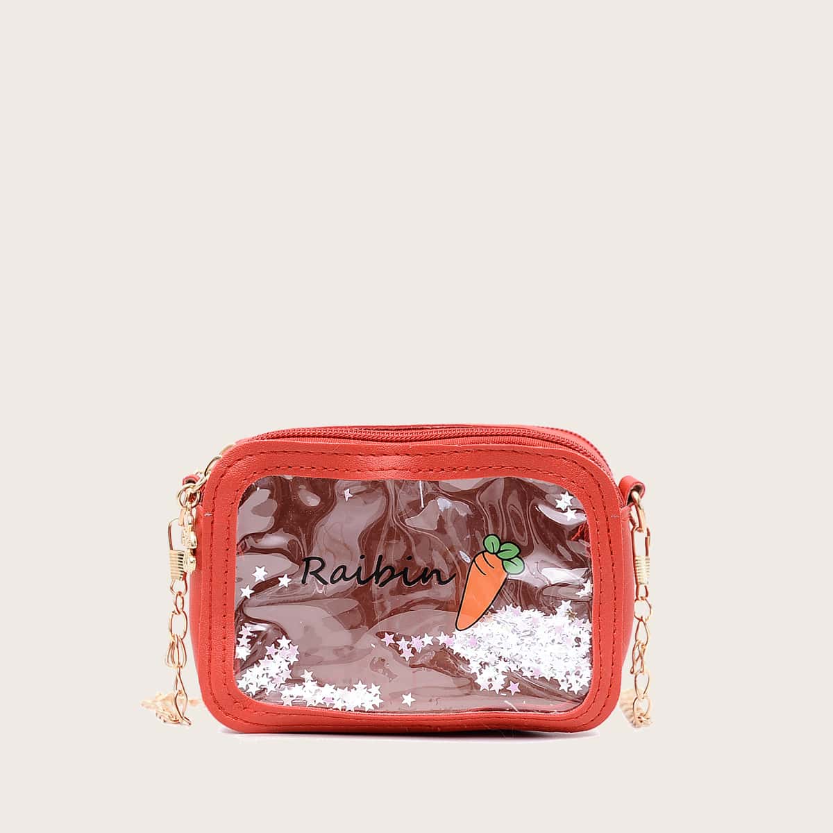 

Letter Graphic Crossbody Bag, Red