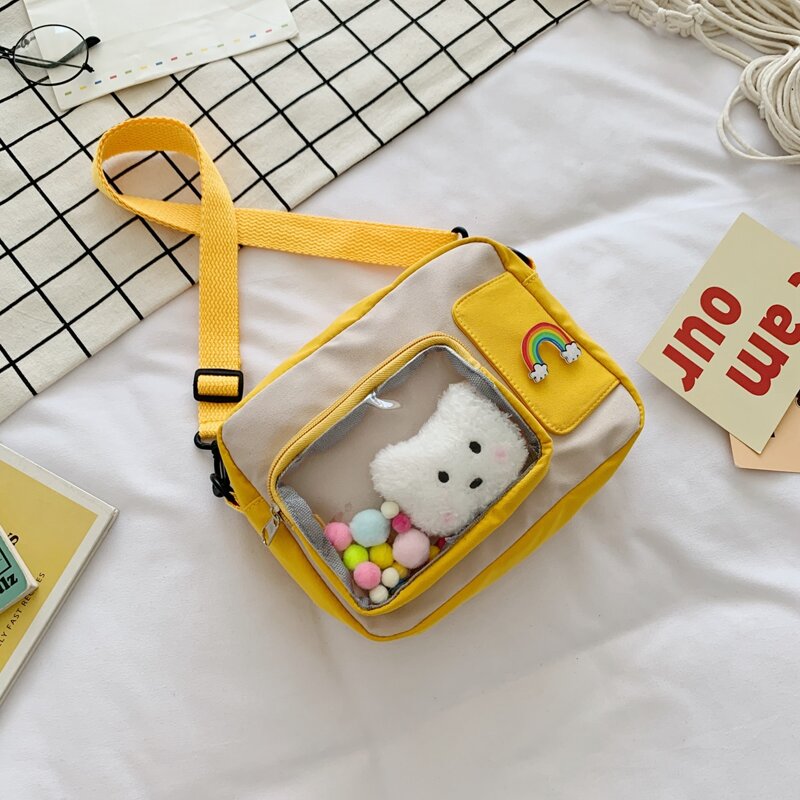 

Zipper Front Crossbody Bag, Yellow