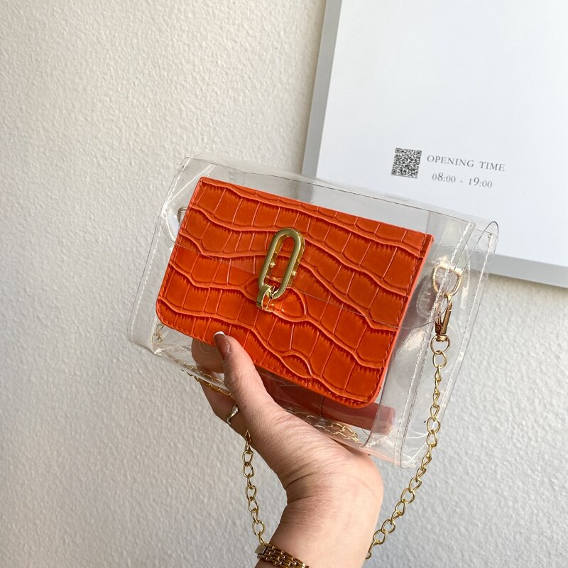 

Croc Embossed Crossbody Bag, Orange
