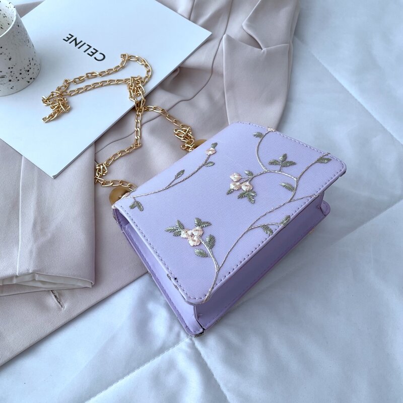 

Faux Pearl Decor Crossbody Bag, Purple