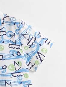 SHEIN 小男童船圖案襯衫