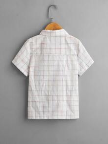SHEIN 小男童格紋圖案襯衫