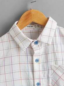 SHEIN 小男童格紋圖案襯衫