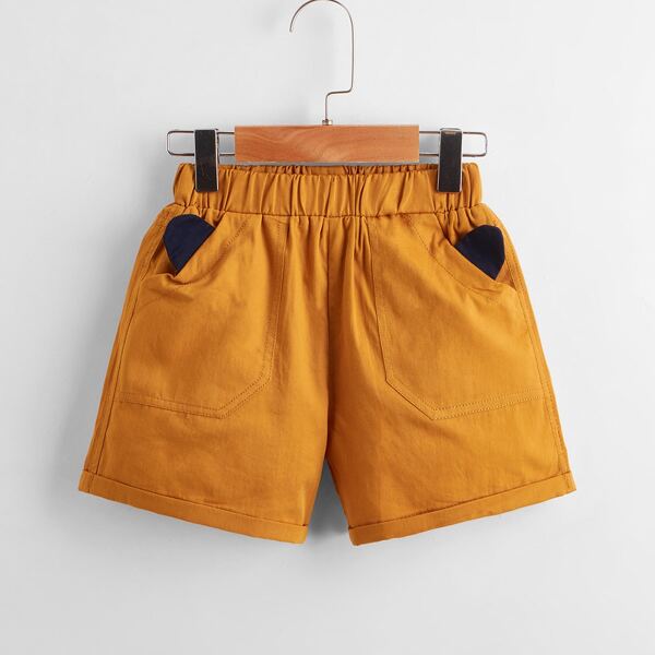 

Toddler Boys Ear Detail Shorts, Mustard yellow