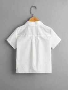 SHEIN 小男童捲邊袖襯衫