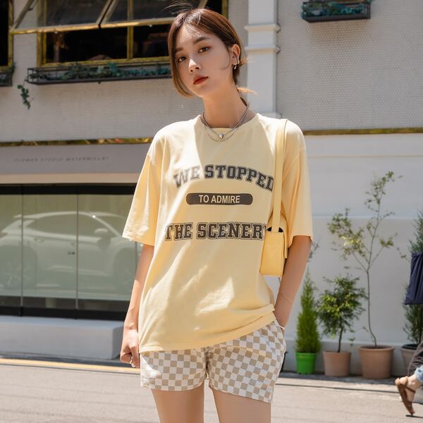 

Letter Graphic Drop Shoulder Tee, Yellow