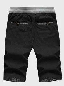 Manfinity Homme Shorts con cordón con parche - Negro - Ver 2