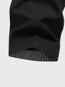 Manfinity Homme Shorts con cordón con parche - Negro - Ver 3