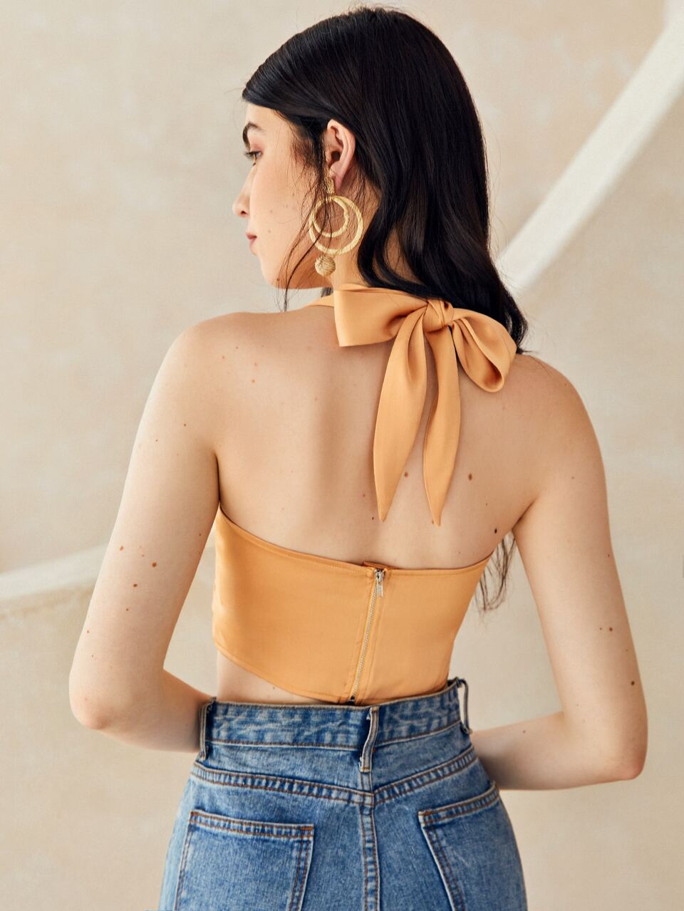 Crisscross Tie Back Halter Top