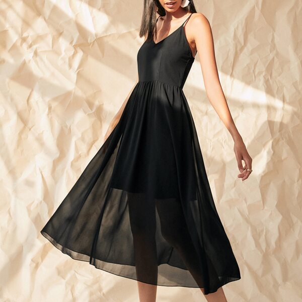 

Solid Cami Dress, Black