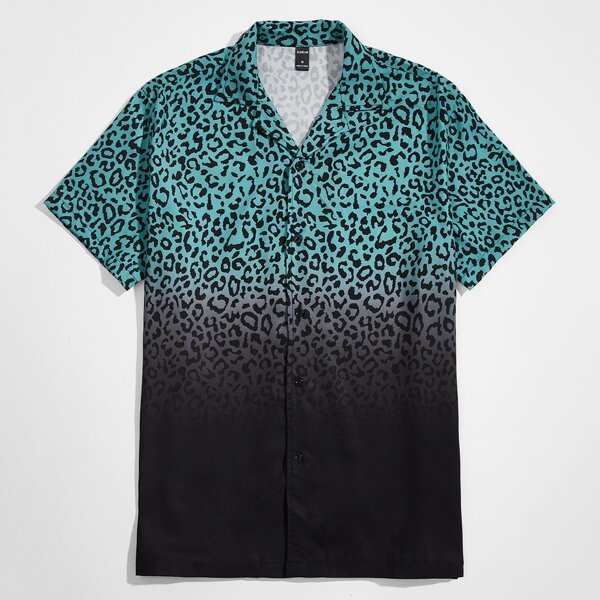 

Men Leopard & Ombre Print Shirt, Multicolor