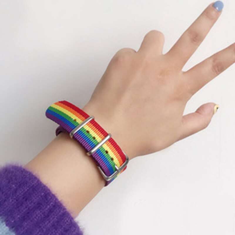 

Rainbow Striped Bracelet, Multicolor