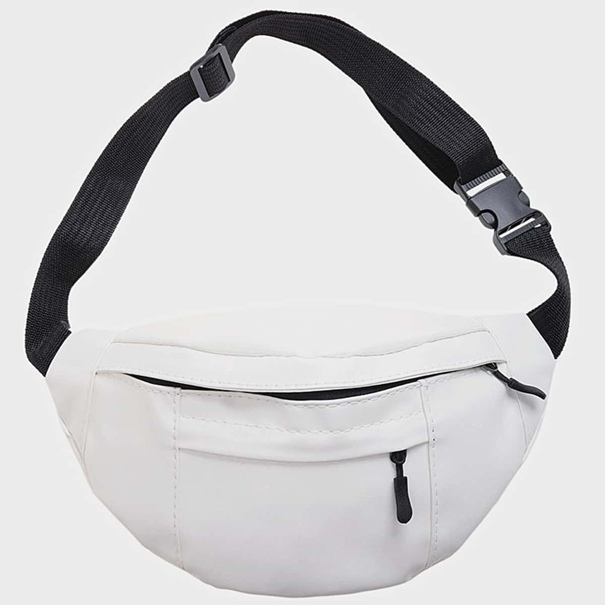 

Zip Front Fanny Pack, White