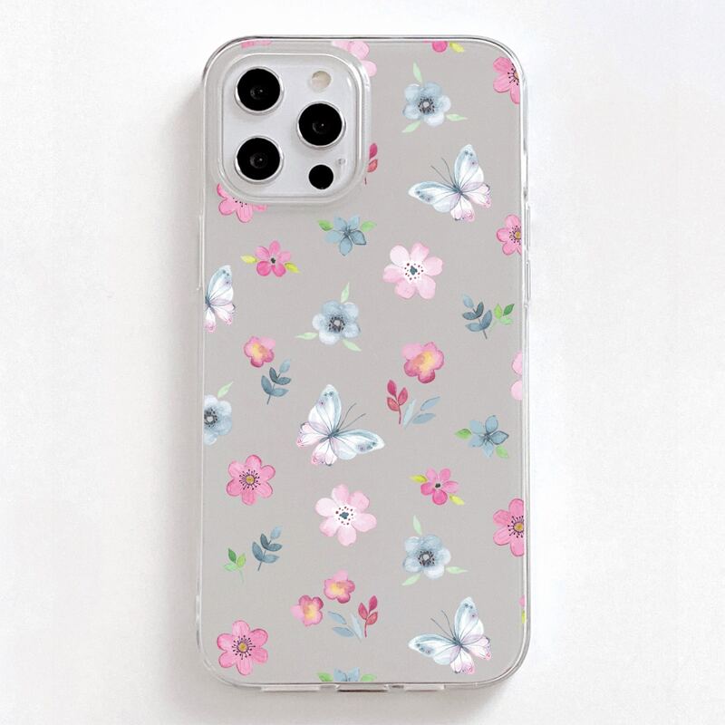 

Floral Print Phone Case, Clear