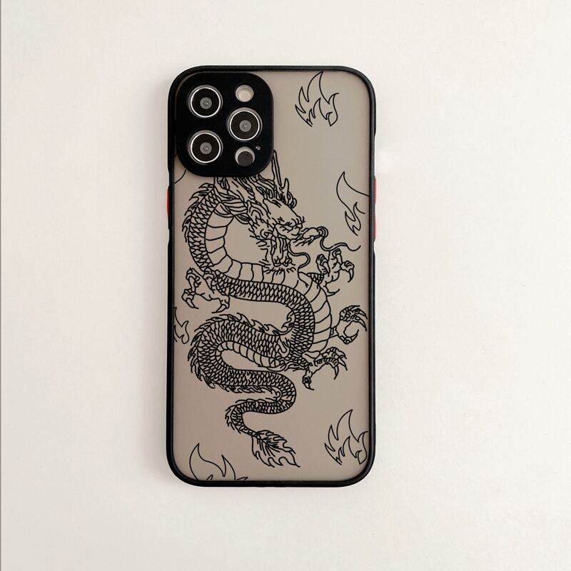 

Dragon Print Phone Case, Black