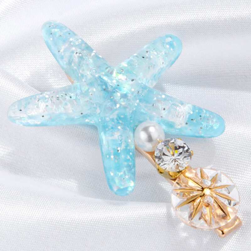 

1pc Starfish Decor Hair Clip, Multicolor