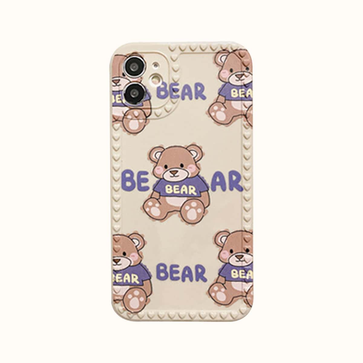 

Bear Graphic Phone Case, Multicolor
