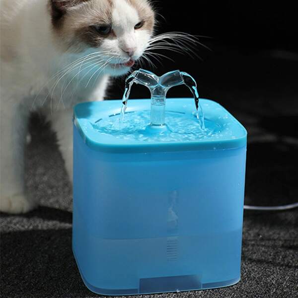

1pc Solid Color Pet Fountain, Baby blue