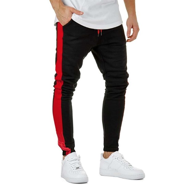 

Men Side Panel Drawstring Waist Sweatpants, Black