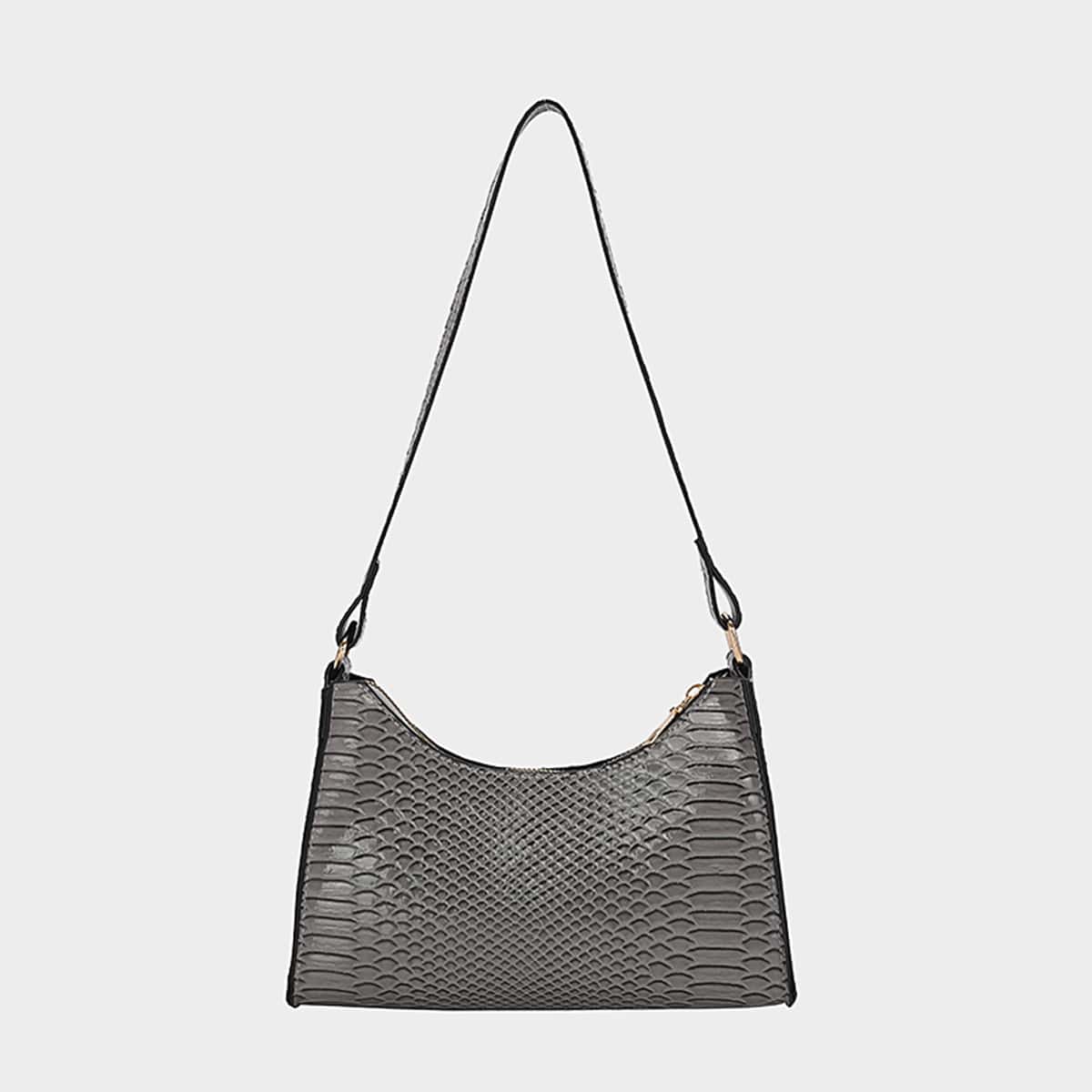 

Snakeskin Pattern Shoulder Bag, Grey