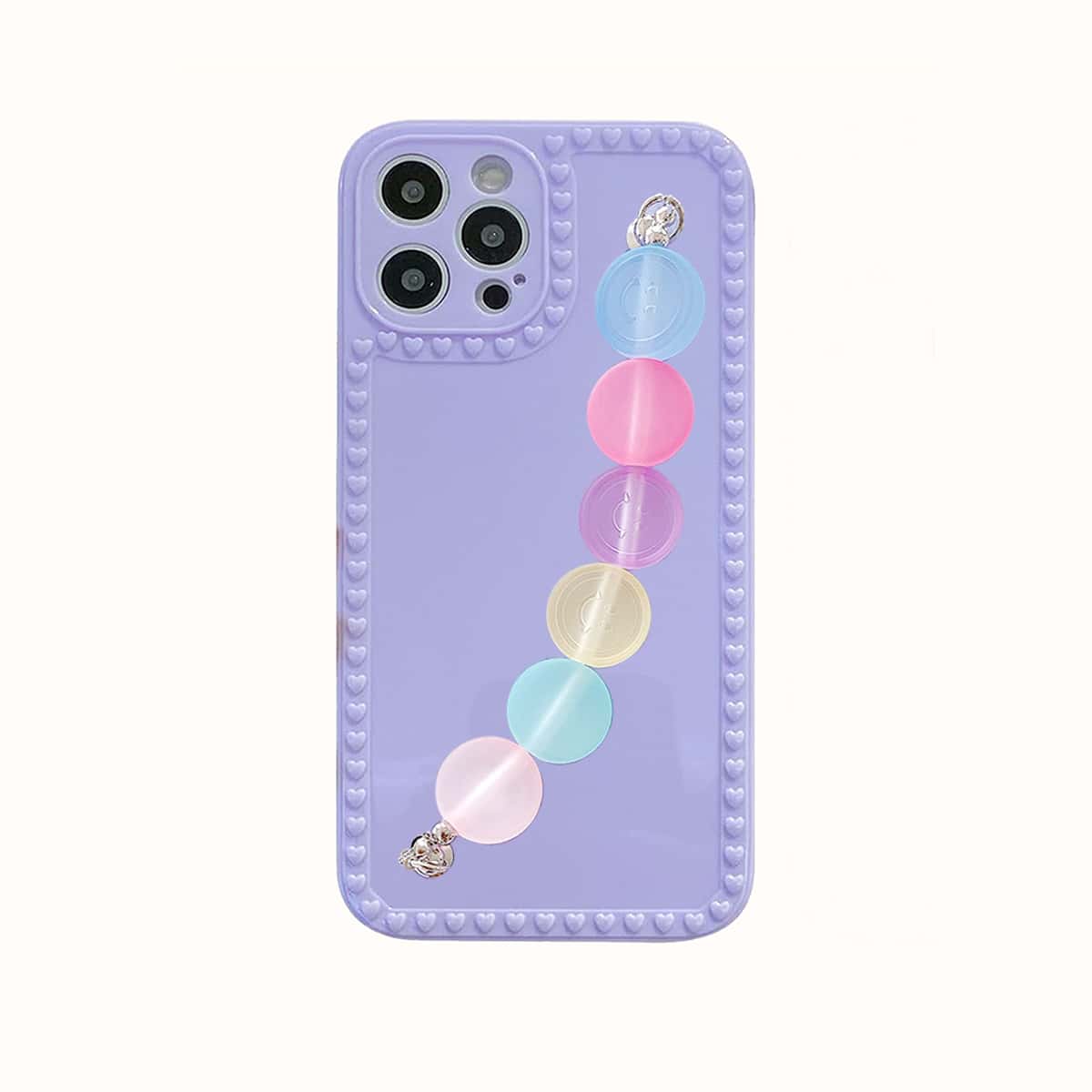 

Heart Pattern Hand Strap Phone Case, Multicolor