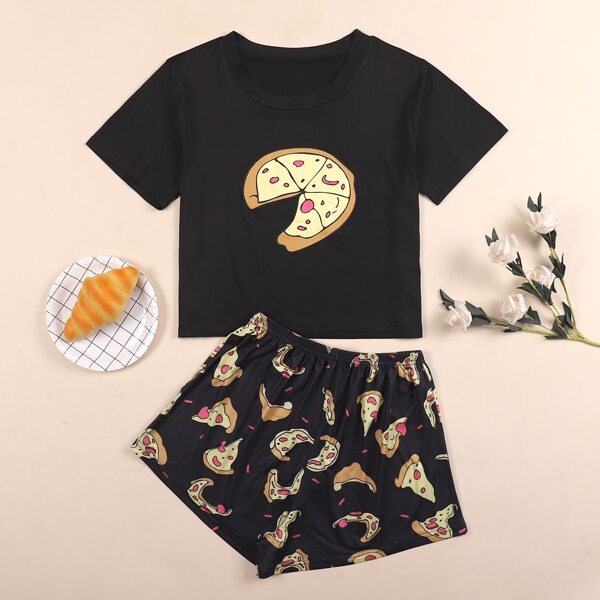 

Pizza Print PJ Set, Multicolor