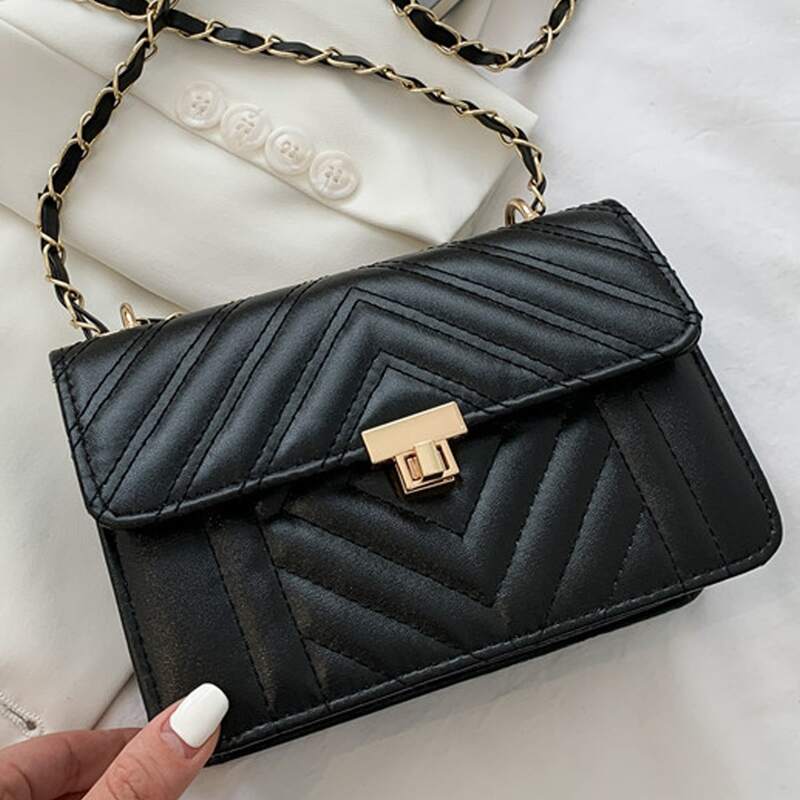 

Quilted Crossbody Bag, Black