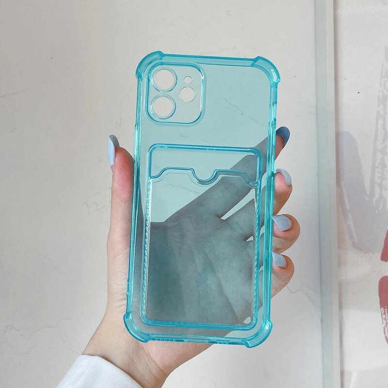 

Solid Phone Case With Card Holder, Blue