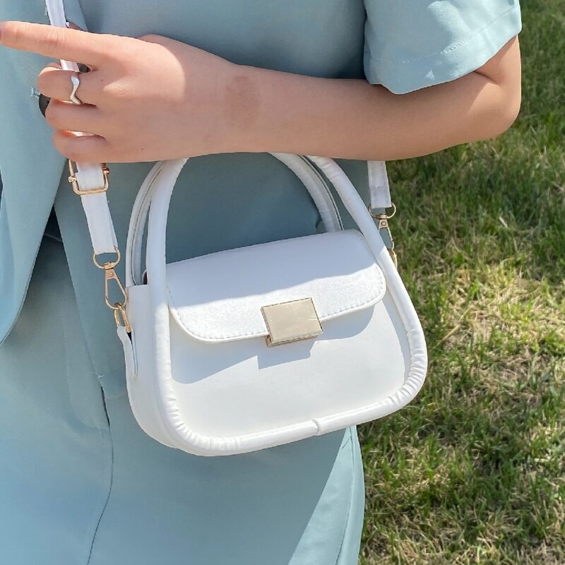 

Minimalist Satchel Bag, White