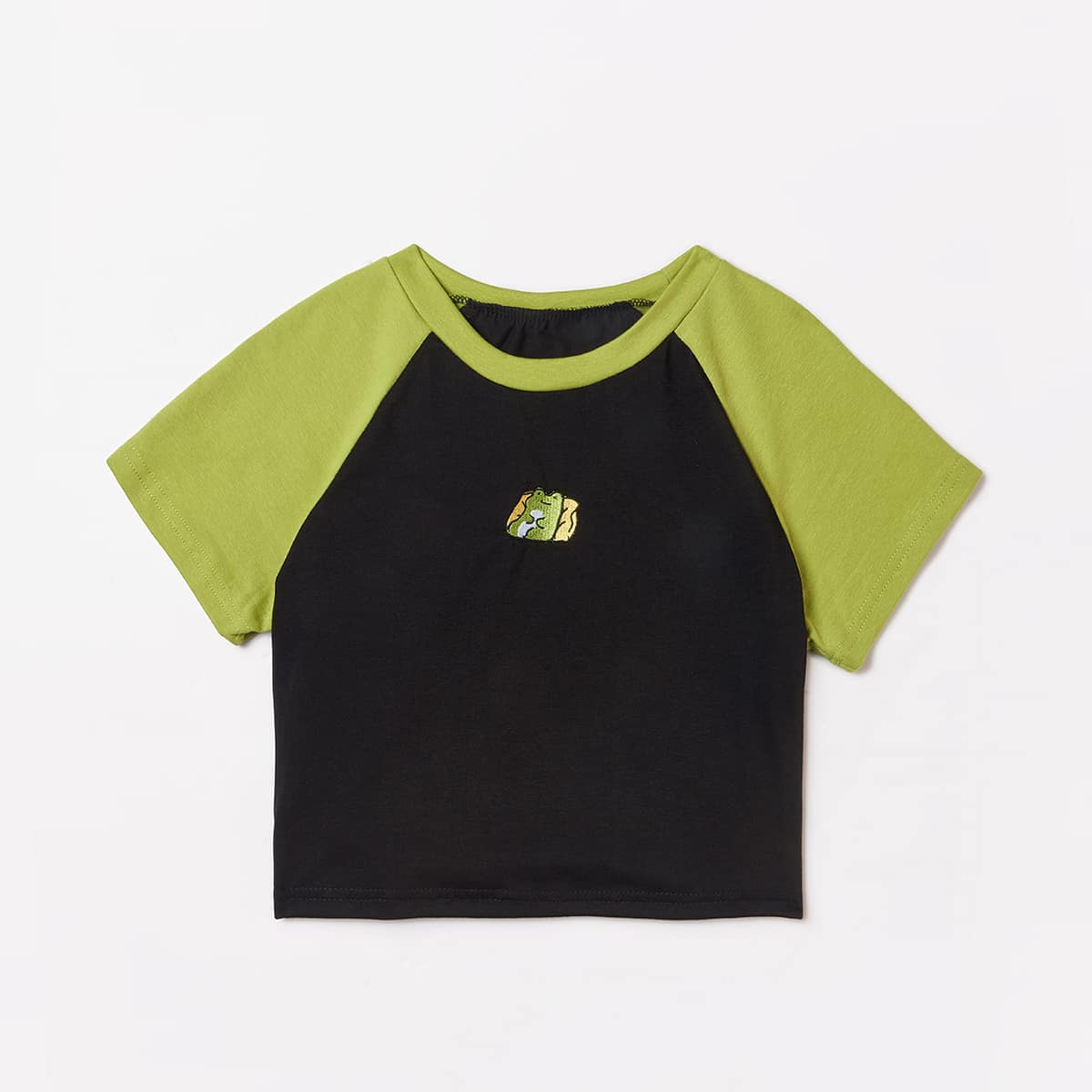

Frog Embroidery Colorblock Tee, Multicolor