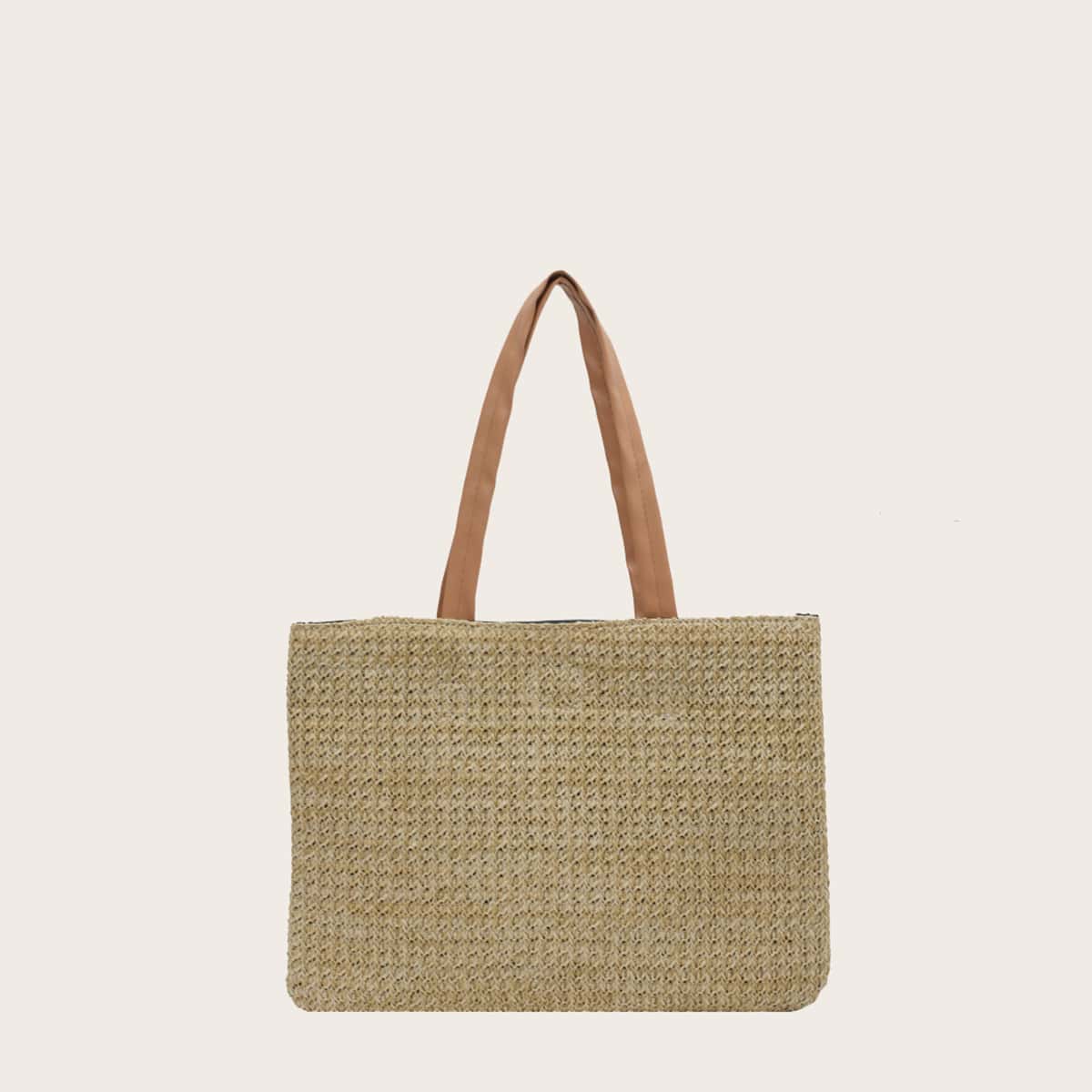 

Straw Tote Bag, Khaki
