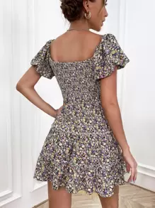 GENKIRA Đầm phân lớp Họa tiết hoa Boho - Nhiều màu - Xem 2